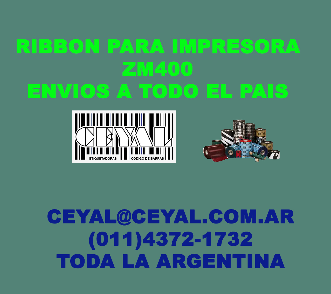 VENDEMOS RIBBON PARA IMPRIMIR ETIQUETAS ZEBRA ARGENTINA – CEYAL (011 43721732)