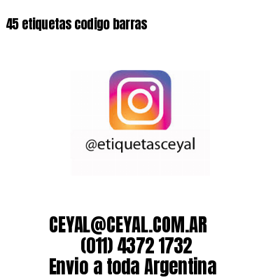 45 etiquetas codigo barras