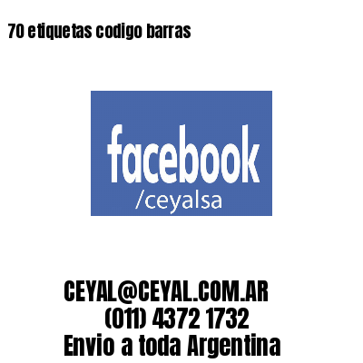 70 etiquetas codigo barras