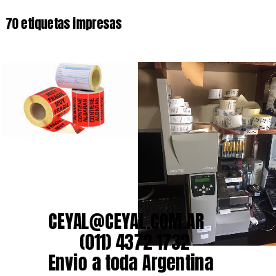 70 etiquetas impresas