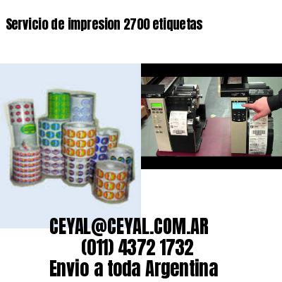Servicio de impresion 2700 etiquetas