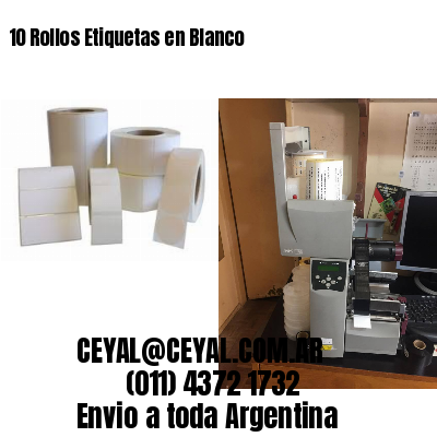 10 Rollos Etiquetas en Blanco