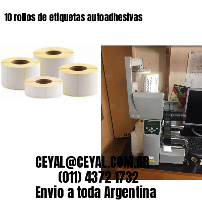 10 rollos de etiquetas autoadhesivas