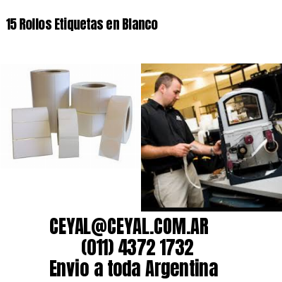 15 Rollos Etiquetas en Blanco