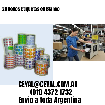20 Rollos Etiquetas en Blanco