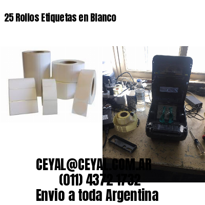 25 Rollos Etiquetas en Blanco