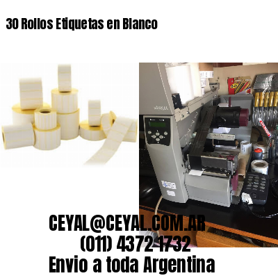 30 Rollos Etiquetas en Blanco