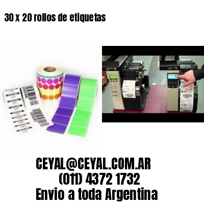 30 x 20 rollos de etiquetas