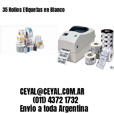 35 Rollos Etiquetas en Blanco