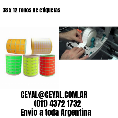 38 x 12 rollos de etiquetas