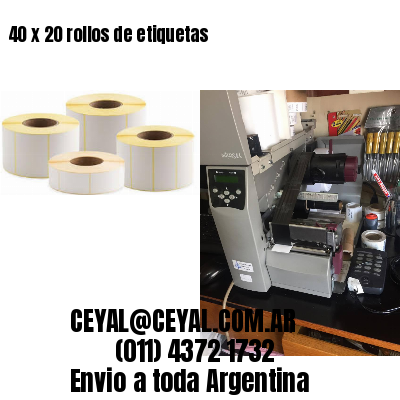 40 x 20 rollos de etiquetas