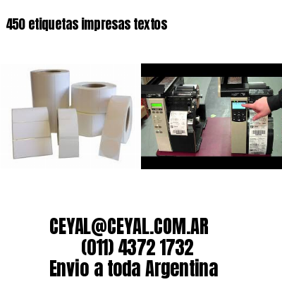450 etiquetas impresas textos