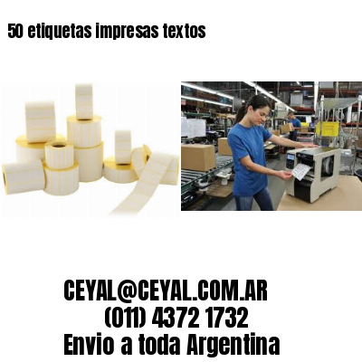 50 etiquetas impresas textos