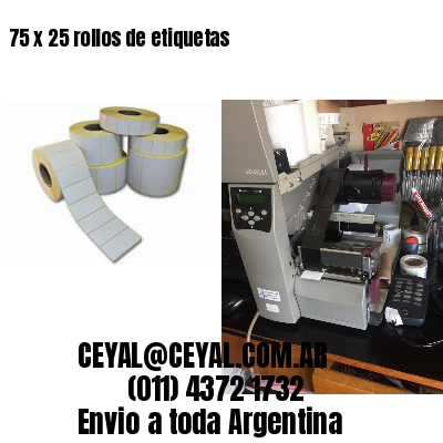 75 x 25 rollos de etiquetas