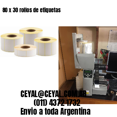 80 x 30 rollos de etiquetas