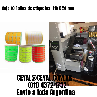 Caja 10 Rollos de etiquetas 	110 X 50 mm