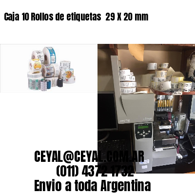 Caja 10 Rollos de etiquetas 	29 X 20 mm