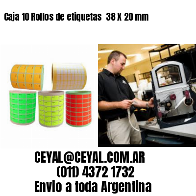 Caja 10 Rollos de etiquetas 	38 X 20 mm