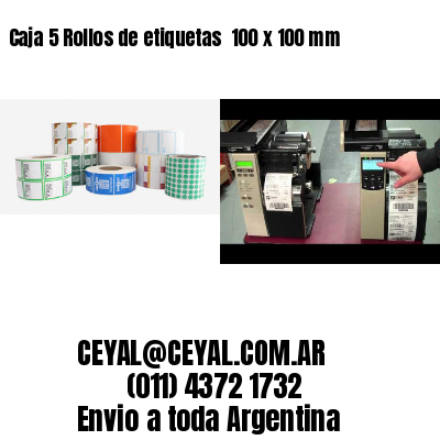 Caja 5 Rollos de etiquetas 	100 x 100 mm