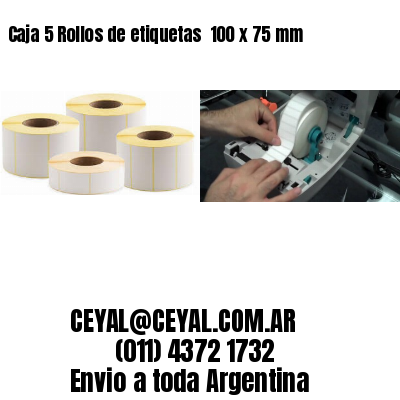 Caja 5 Rollos de etiquetas 	100 x 75 mm