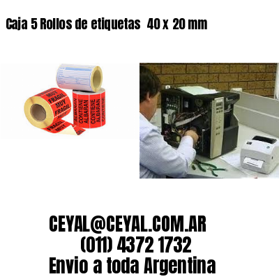 Caja 5 Rollos de etiquetas 	40 x 20 mm