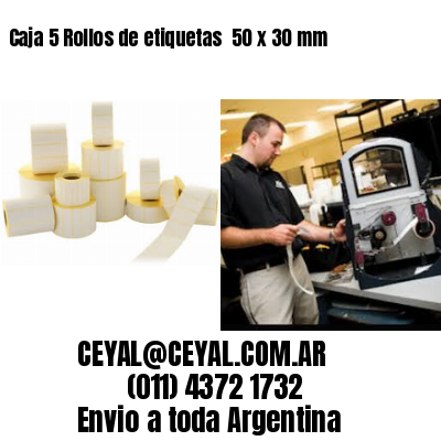 Caja 5 Rollos de etiquetas 	50 x 30 mm