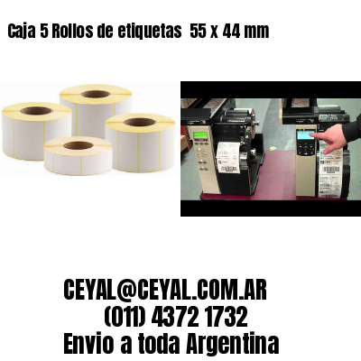 Caja 5 Rollos de etiquetas 	55 x 44 mm