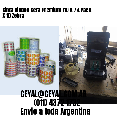 Cinta Ribbon Cera Premium 110 X 74 Pack X 10 Zebra