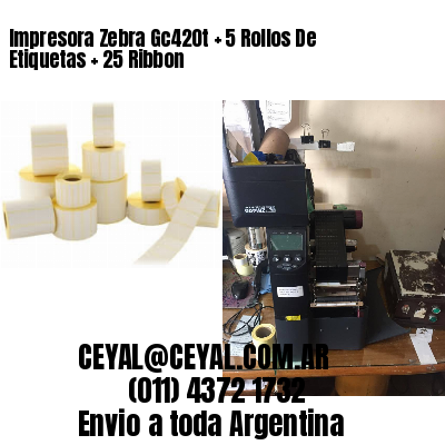 Impresora Zebra Gc420t   5 Rollos De Etiquetas   25 Ribbon