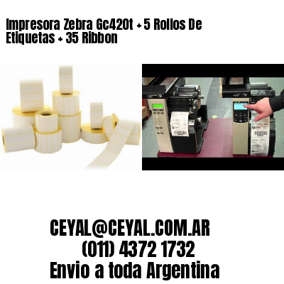 Impresora Zebra Gc420t   5 Rollos De Etiquetas   35 Ribbon