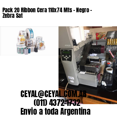 Pack 20 Ribbon Cera 110×74 Mts – Negro – Zebra Sat