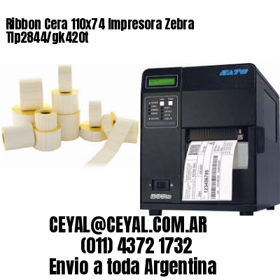 Ribbon Cera 110×74 Impresora Zebra Tlp2844/gk420t