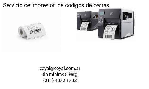 Servicio de impresion de codigos de barras