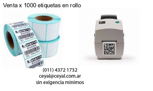 Venta x 1000 etiquetas en rollo
