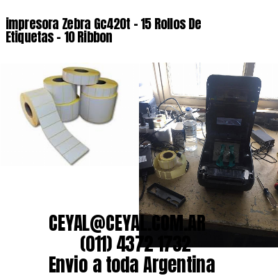impresora Zebra Gc420t – 15 Rollos De Etiquetas – 10 Ribbon