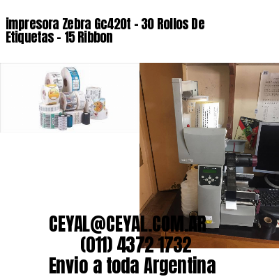 impresora Zebra Gc420t – 30 Rollos De Etiquetas – 15 Ribbon
