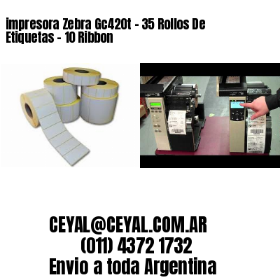 impresora Zebra Gc420t – 35 Rollos De Etiquetas – 10 Ribbon
