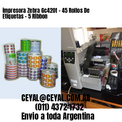 impresora Zebra Gc420t – 45 Rollos De Etiquetas – 5 Ribbon