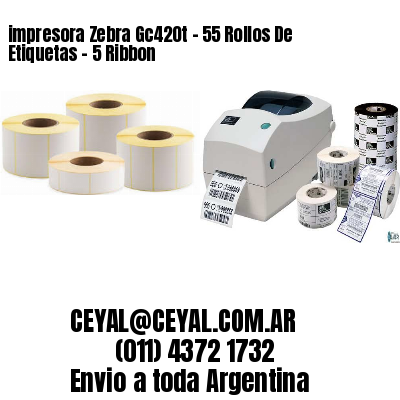impresora Zebra Gc420t – 55 Rollos De Etiquetas – 5 Ribbon