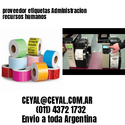 proveedor etiquetas Administracion recursos humanos