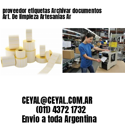 proveedor etiquetas Archivar documentos Art. De limpieza Artesanías Ar