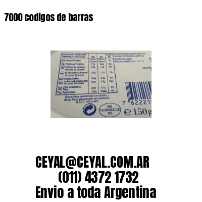 7000 codigos de barras