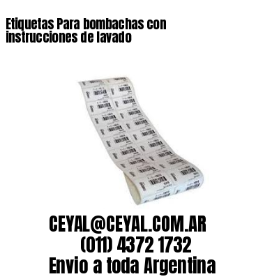Etiquetas Para bombachas con instrucciones de lavado
