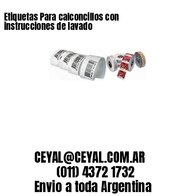 Etiquetas Para calconcillos con instrucciones de lavado