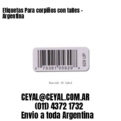 Etiquetas Para corpiños con talles – Argentina