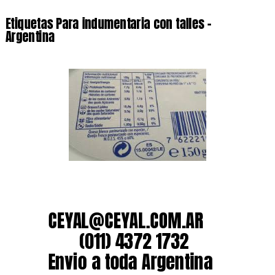 Etiquetas Para indumentaria con talles – Argentina