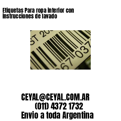 Etiquetas Para ropa interior con instrucciones de lavado