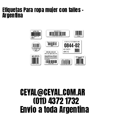 Etiquetas Para ropa mujer con talles – Argentina