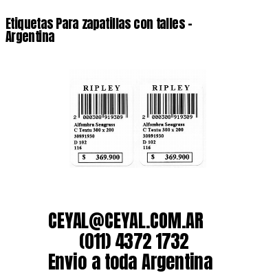 Etiquetas Para zapatillas con talles – Argentina