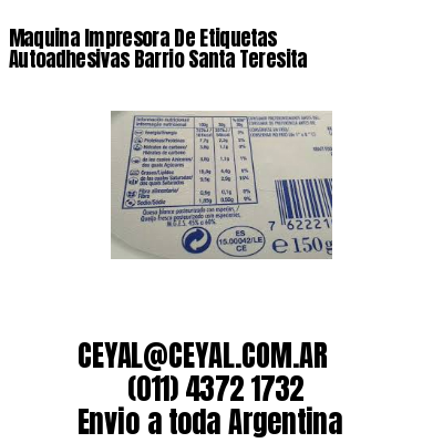 Maquina Impresora De Etiquetas Autoadhesivas Barrio Santa Teresita